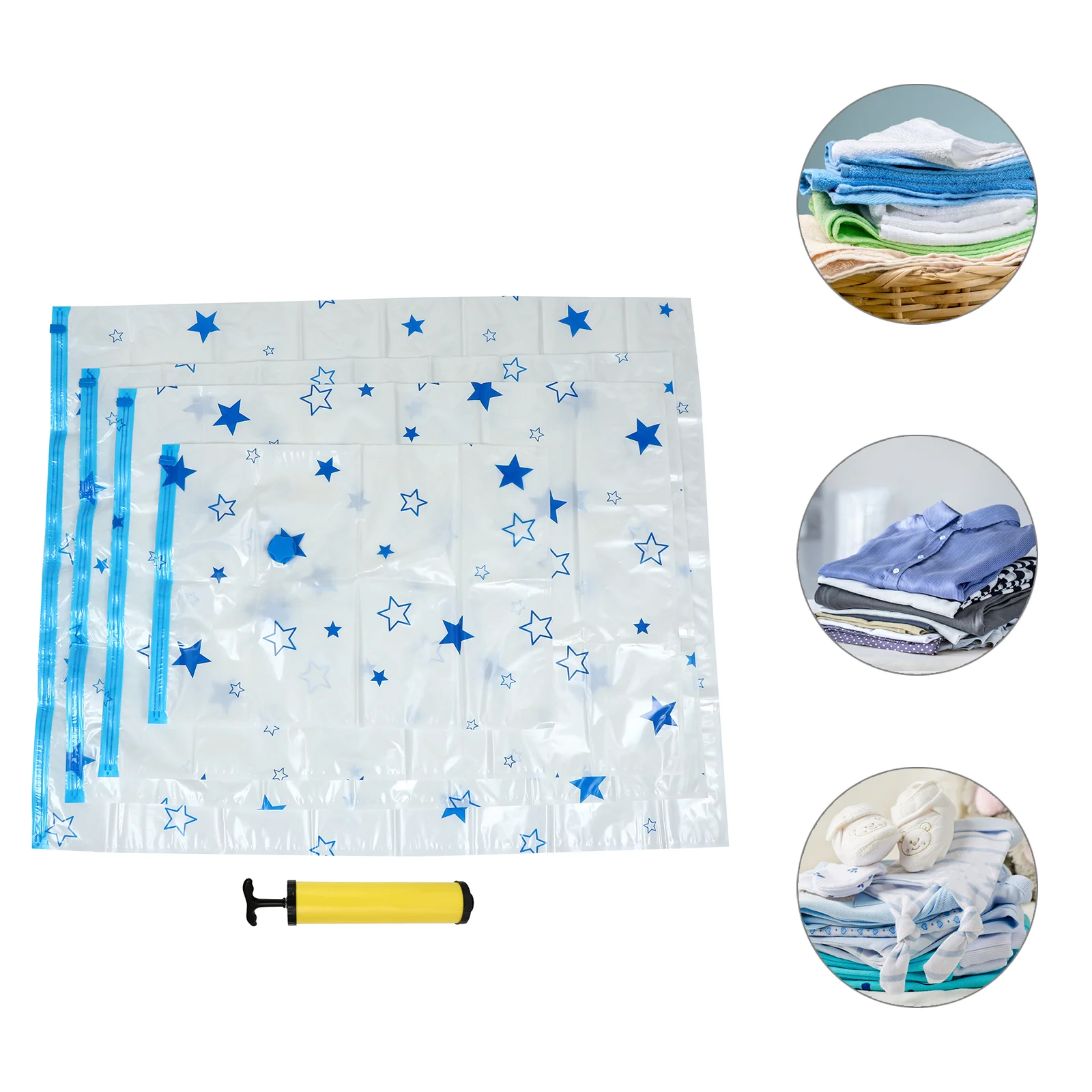 

1 Set Vacuum Bags with Pump Reusable Sorting Bags for Closet Clothes