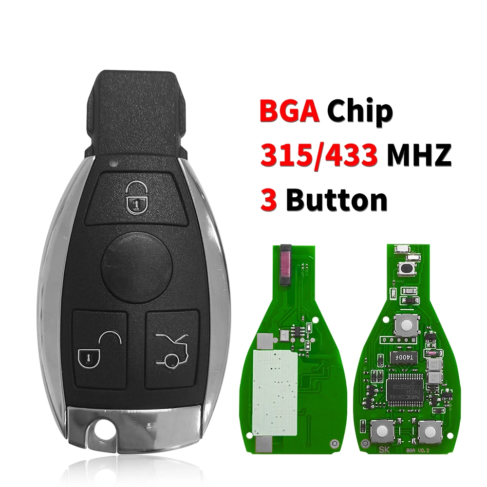 

Ключ дистанционного управления XNRKEY BGA Style с 2 кнопками 315 МГц для Mercedes Benz A B S E Class W203 W204 W205 W210 W211 W212 W221 W222
