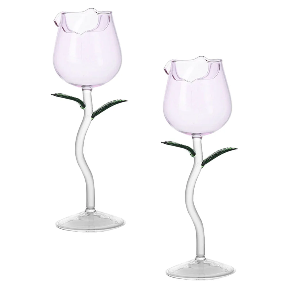 

Glassgoblet Cup Glasses Rose Cocktail Champagne Party Cups Red Clear Flower Drinking Whiskey Tumbler Shot Decorative Beveragefor