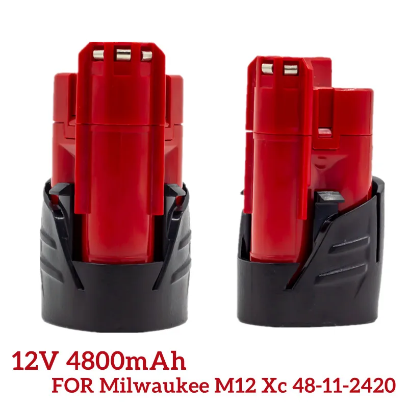 

3-Pack Replacement Power Tool Battery 12V 4.8Ah Li-Ion for Milwaukee Cordless Drill Impact Driver M12 48-11-2401 48-11-2402 C12