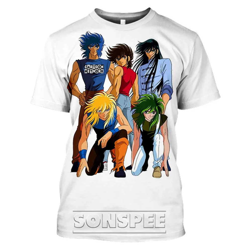 Футболка Saint Seiya для мужчин тенниска с рисунком Аниме Манга одежда уличная летняя