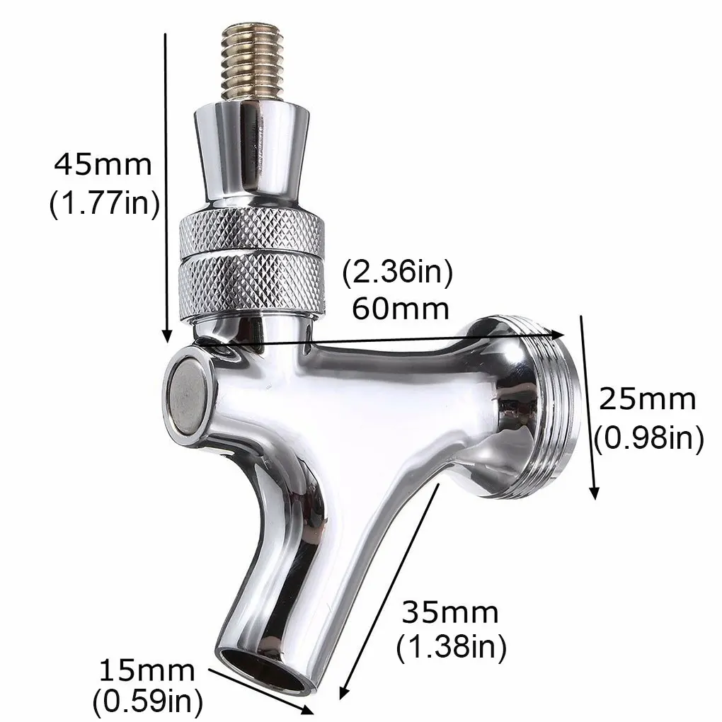 

Draft Faucet Keg Kegerator Brass Plated Faucet Tap with Threaded Interface Keg Accessory
