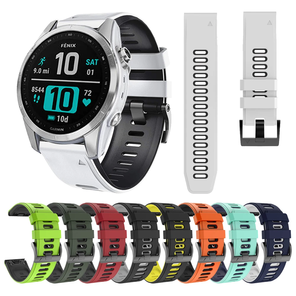Силиконовый ремешок для Garmin Fenix 7S 42 мм Solar 6S Pro 5S Plus/Instinct 2S 40 мм/спуск Mk2S