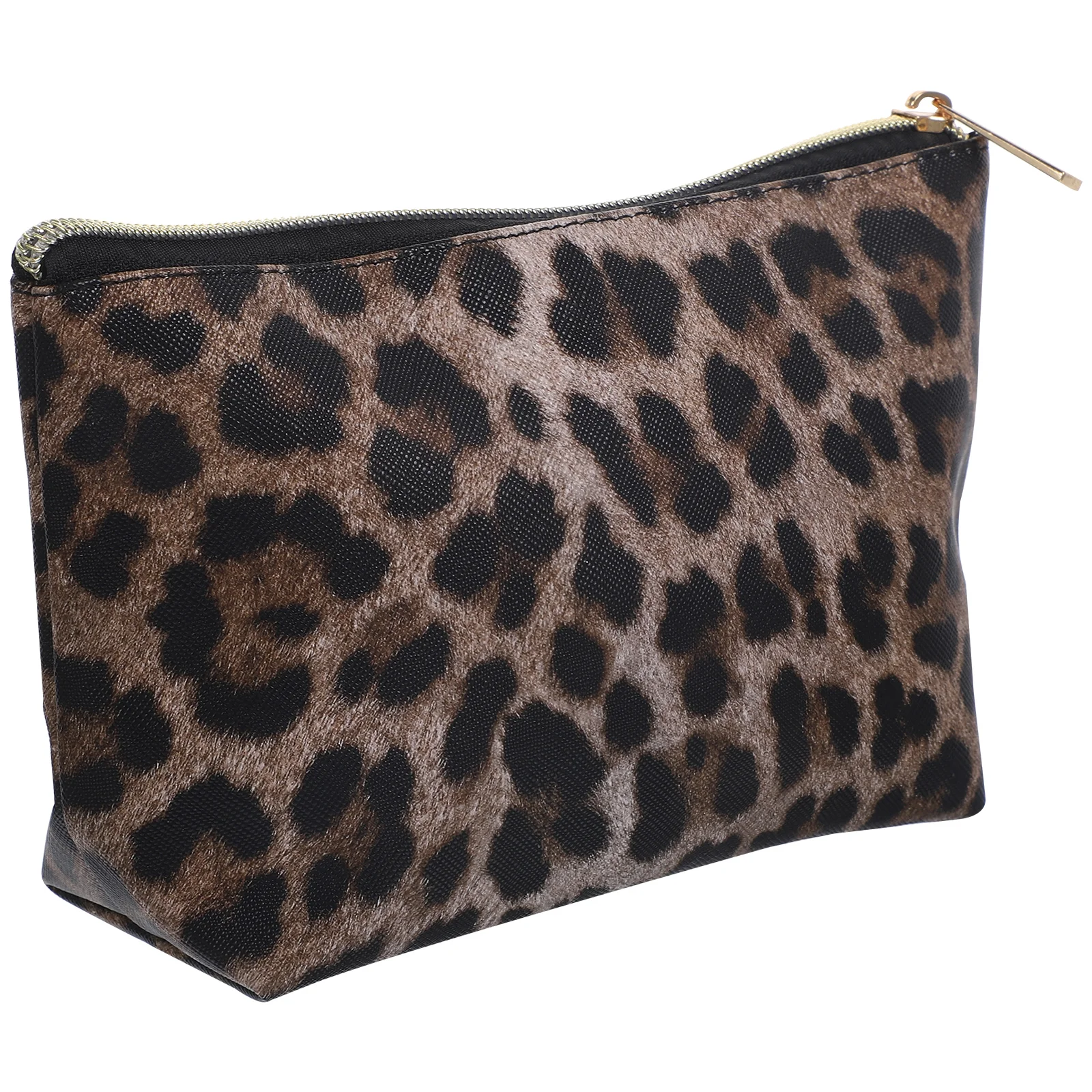 Контейнер для макияжа с леопардовым принтом большая вместительная сумка