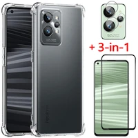 3 in 1 tempered glass phone cases for realme gt2 pro cover realmi gt 2pro realme gt2 5g screen protector realme gt 2 pro case