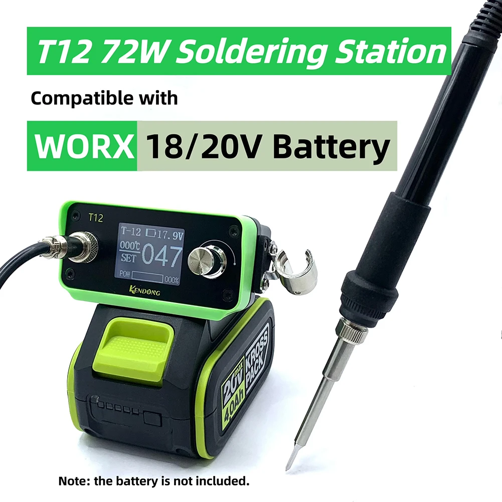 

Паяльная станция T12, цифровой электронный паяльник для WORX 20 в Max, с литий-ионным аккумулятором и быстрым нагревом, без аккумулятора