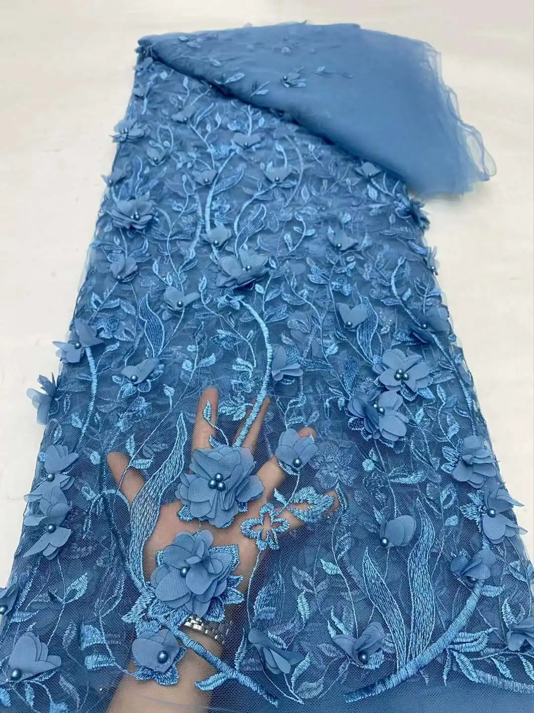 Французская Тюлевая кружевная ткань 2024 Высококачественная африканская с 3D