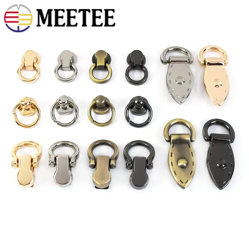 5/10/20Pcs Leather Bag Side Clip Buckle Metal Screw Nail Rivet Clasp Handbag Strap Connector Bags Belt Hanger DIYRepair Handware