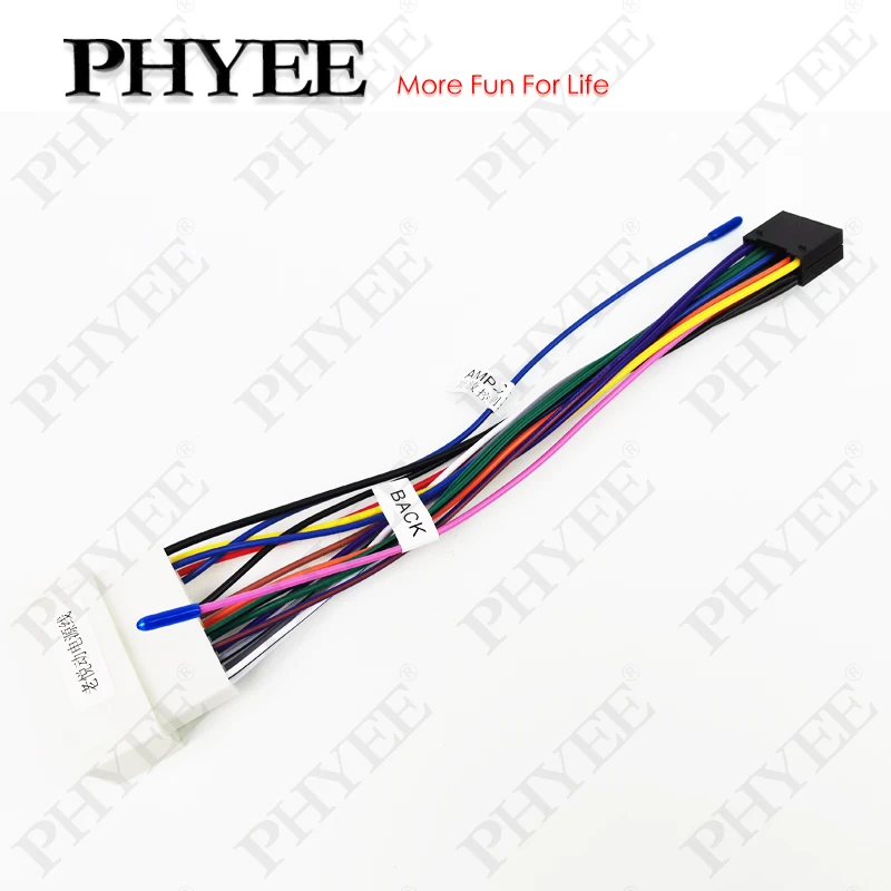 

24-контактный жгут проводов радио, 16-контактный разъем, автомобильный кабельный адаптер Android, для Hyundai Accent Azera Santa Fe, Kia Sportage Carnival