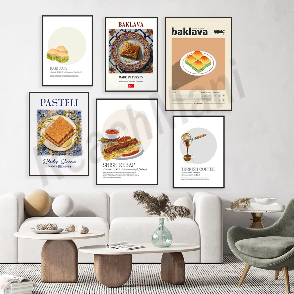 Турецкая еда фисташковая баклава турецкий чай кофе украшение кондитерской