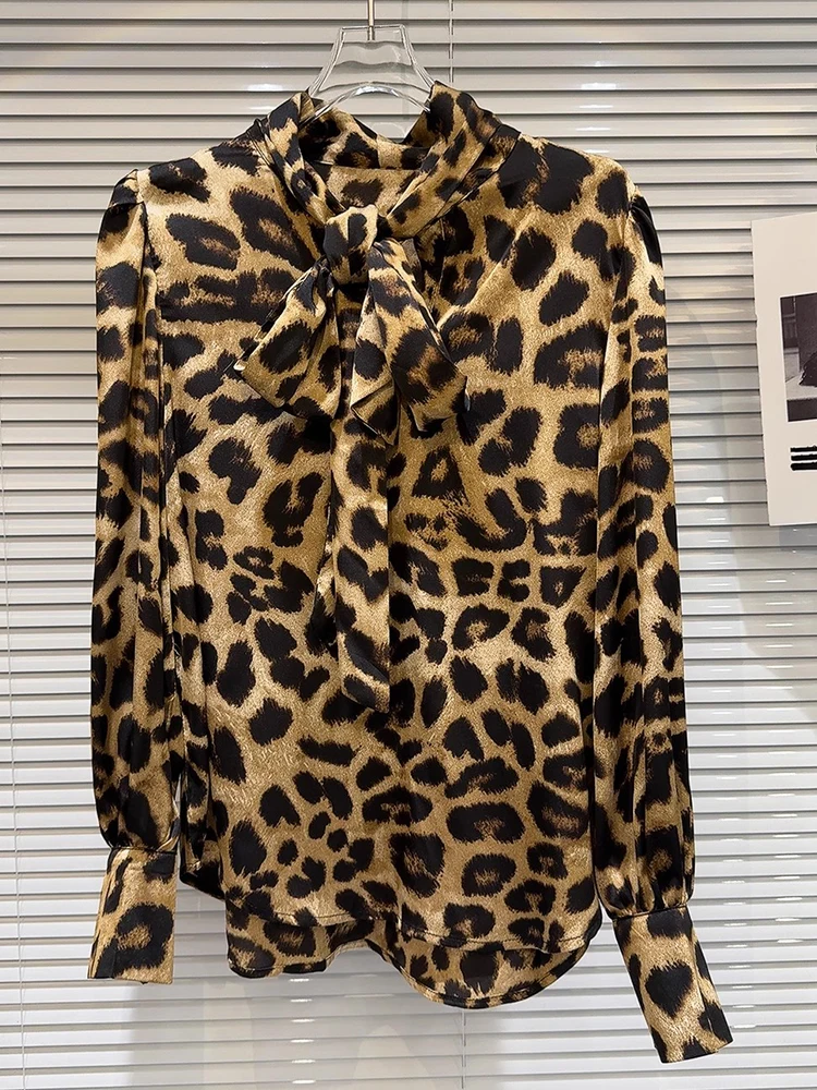 

HIGH STREET New Fashion 2023 Designer Blouse Shirt Women's Leopard Print Blouse Shirt Top