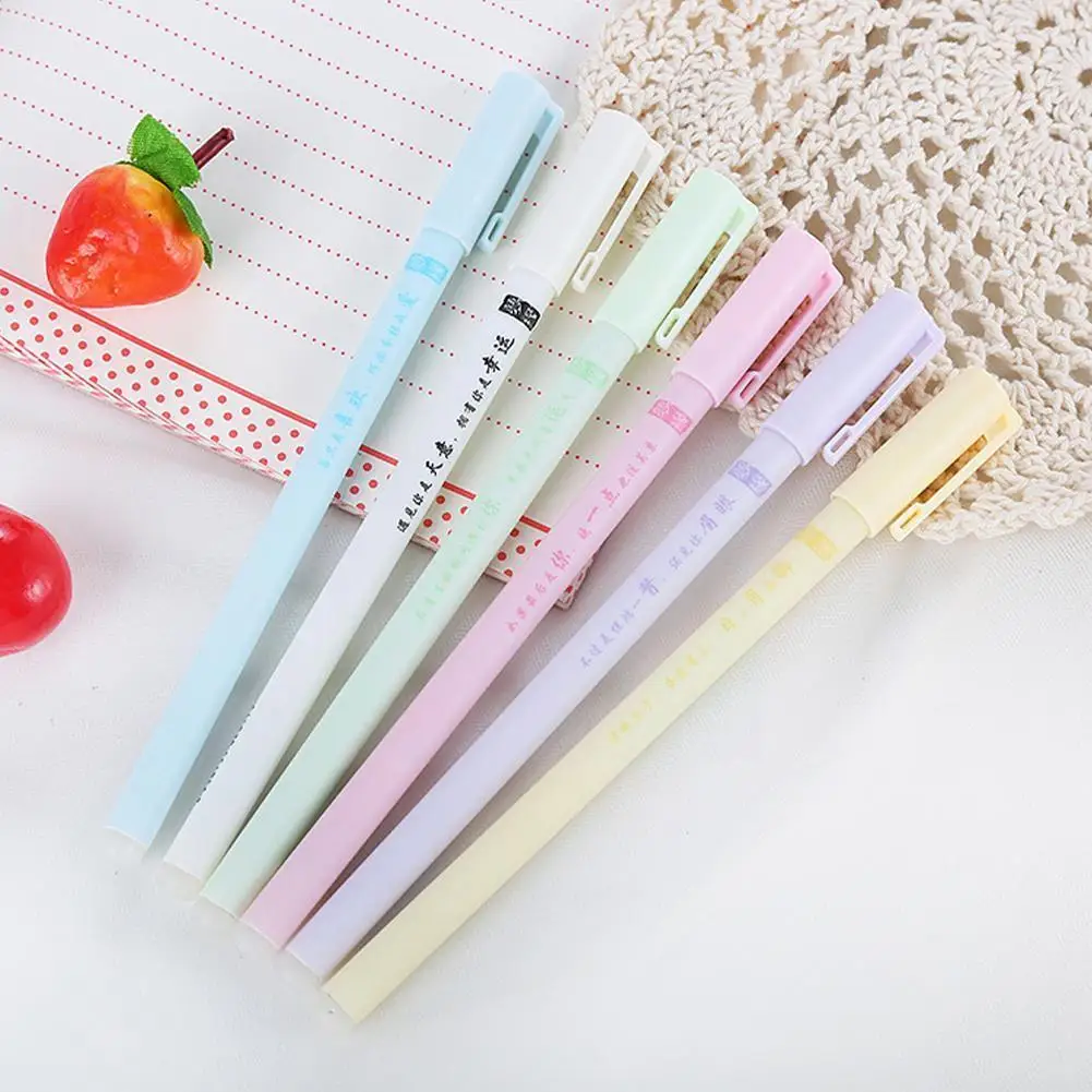 

Cute Macaron Gel Pen Smooth Sign Pen 0.5mm Black Inkk Refills Stationery Supplies Gift Cute Gel Writing Pens School Office Q5s3