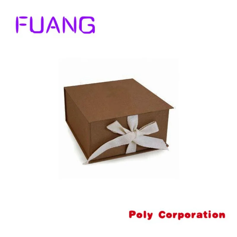 Роскошная Магнитная Подарочная бумажная коробка с лентой для рождественской