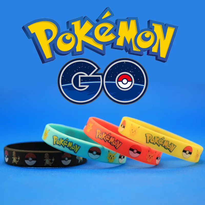

pokemon go Pikachu silicone bracelet Pokemon Pokemon wristband children's birthday game gift gift toy gift 1/4/8pcs