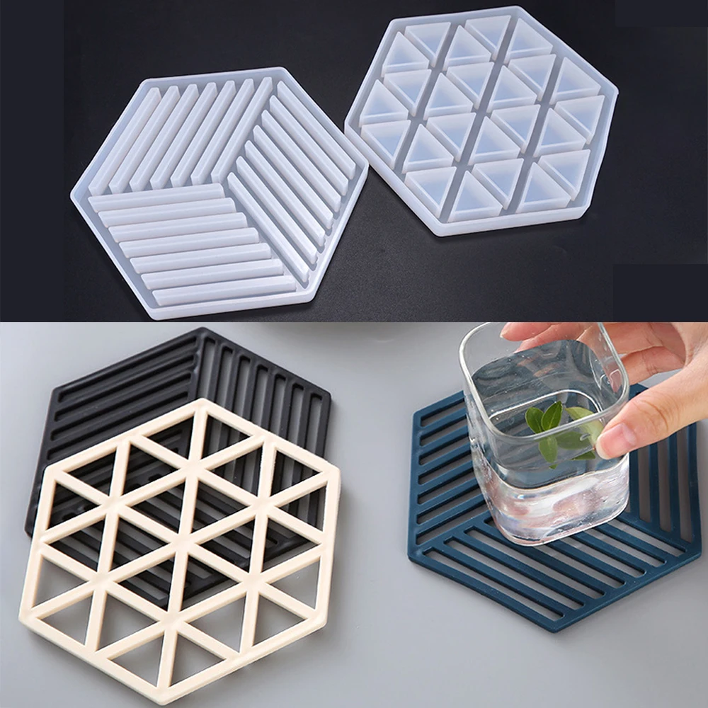 

Hexagon Coaster Silicone Mold Epoxy Resin Cup Mat Mould DIY UV Resin Craft Making Molds Handmade Tools Home Desktop Decoration