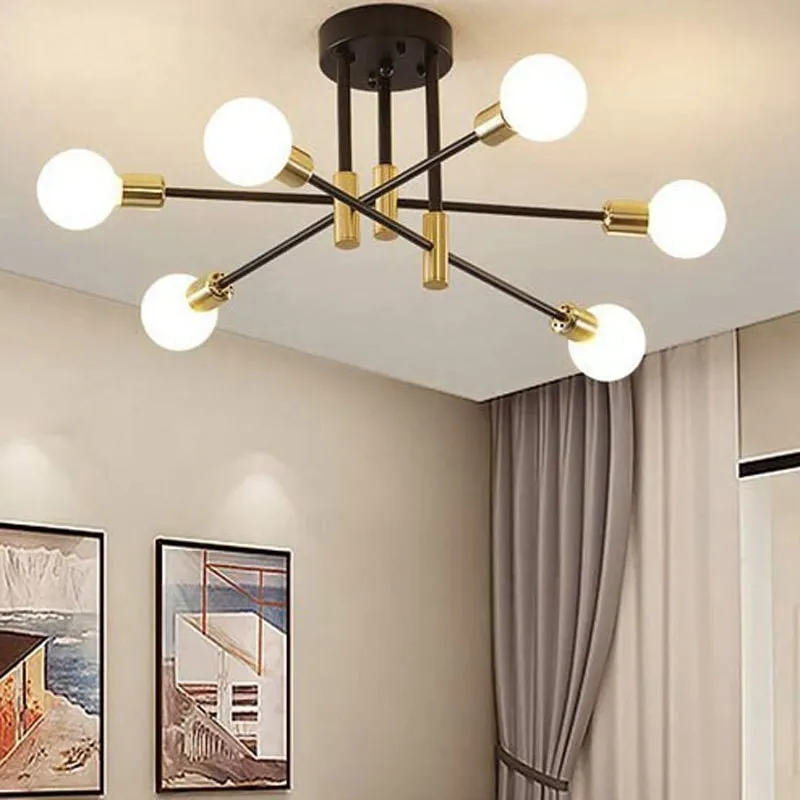 

Modern LED Ceiling Chandelier 2/4/6/8 Head Black Gold Pendant Lighting For Living Room Dining Room Bedroom Hotel Hall Fixture