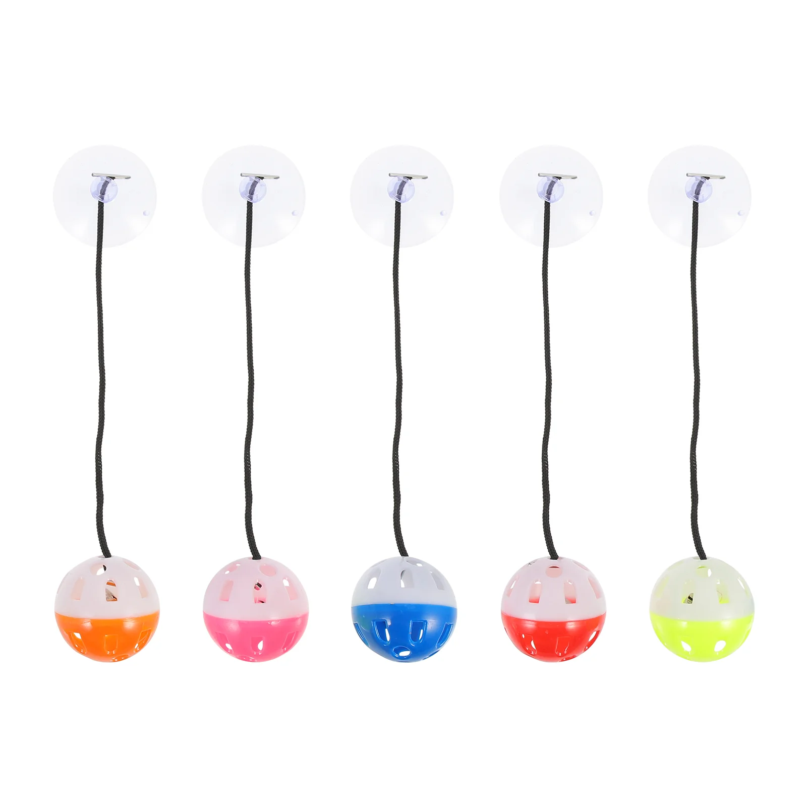 

6Pcs Reptile Bell Balls Lizard Bell Balls Bearded Dragons Toys with Suction Cup and Rope (Mixed Style)