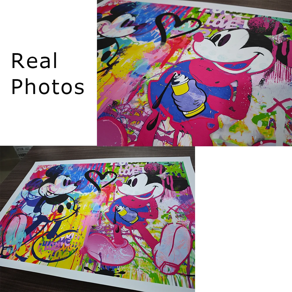 Бэнкси стрит-Арт плакат любовь в черном поп граффити красочные диснеевские