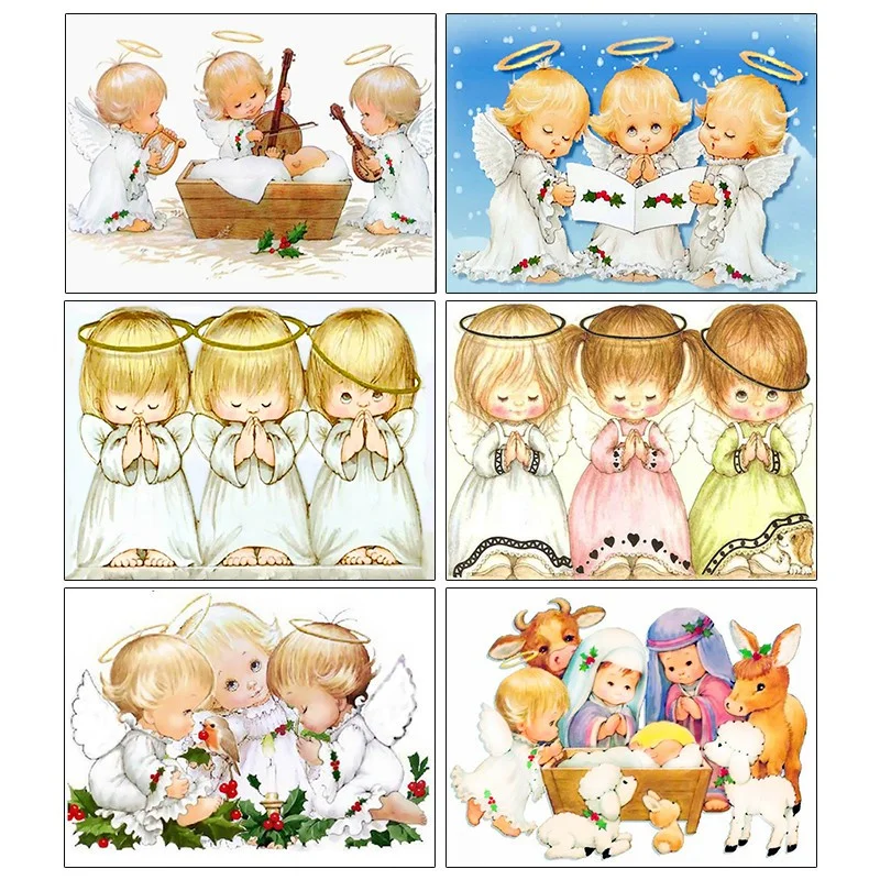 

5D diamond painting angel full diamond cartoon DIY diamond cross stitch living room bedroom decorative painting handmade art