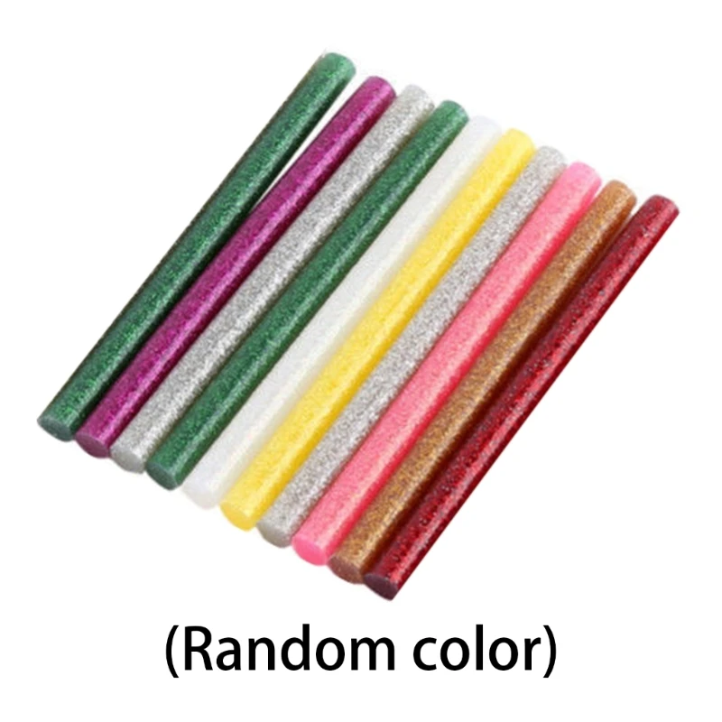 

R3MC 10 Pieces Glitter Hot Melt Glue Sticks High Strength Glue Sticks Durable