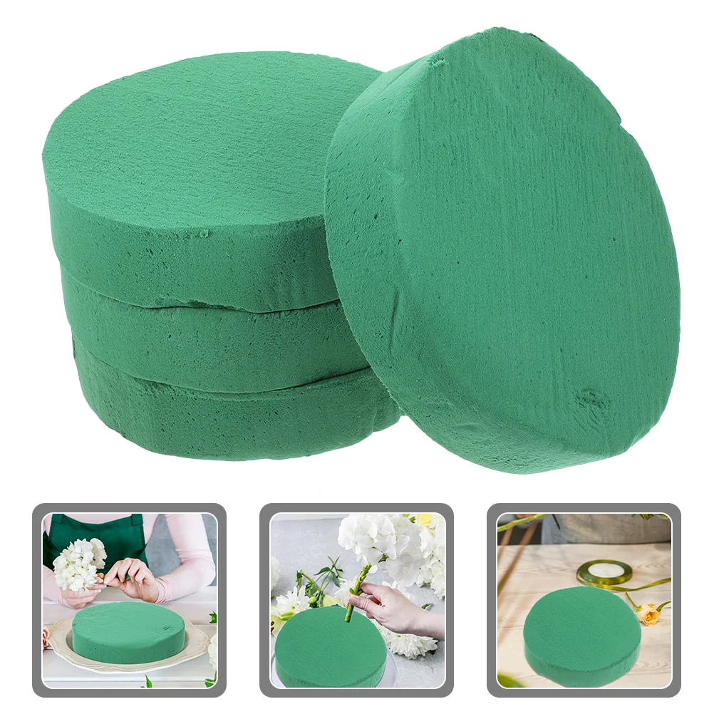 

4 Pcs Round Mud Flower Blocks Accessory Enhanced Floral Supplies Bricks Phenolic Resin Base Shop