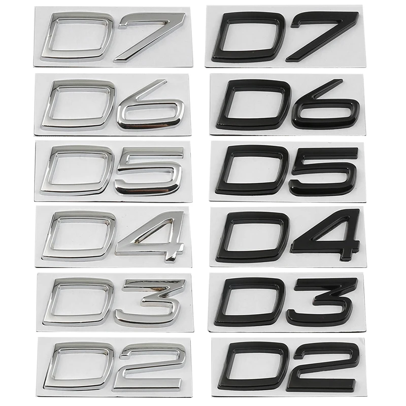 

Car Metal D2 D3 D4 D5 D6 D7 Logo Emblem Badge Decal Sticker For Volvo S40 S60 V40 V50 XC40 XC60 V70 V60 S90 C30 XC90 Accessories