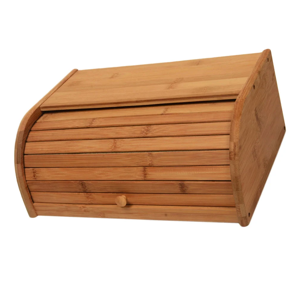 

1Pc Durable Bamboo Storage Box Home Food Storage Holder Kitchen Bread Container