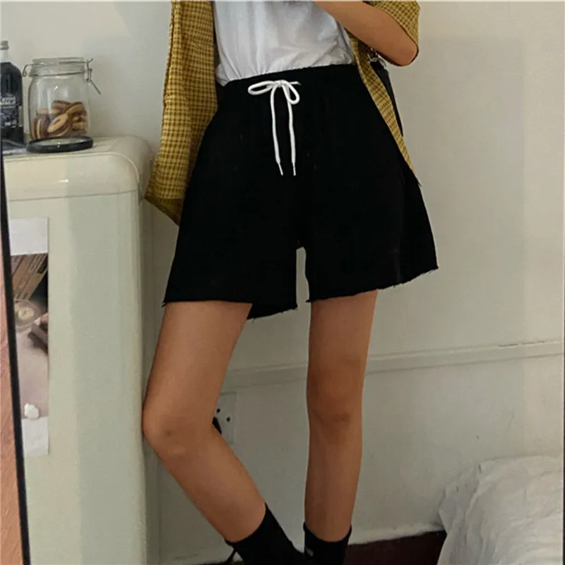 

Women's Shorts High Waist Casual Cycling Summer Harajuku Fashion Sports Loosesize Sweatpants Beach Solid Running edge Shorts