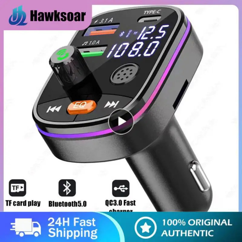 

Universal Car Kit Fm Modulator Pd 20w Car Charger Dual Display Fm Transmitter Bluetooth 5.0 Wireless Car Accessories Durable