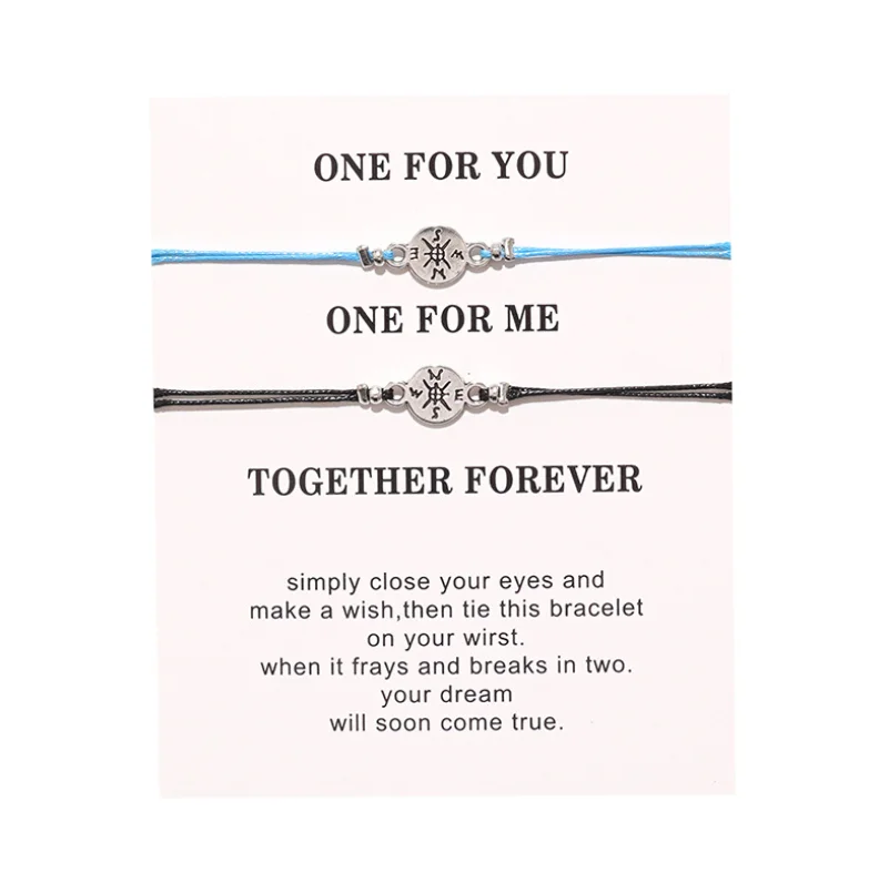 

Оптовая продажа оптом 2 шт. компасы ножные браслеты из сплава регулируемый шнур для Дня Святого Валентина Шарм-браслет лучший друг подруга п...