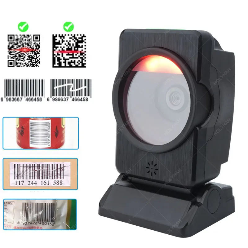 

Настольный сканер штрих-кодов 2D, автоматический, всенаправленный, USB RS232 1D, QR кодов, для супермаркетов
