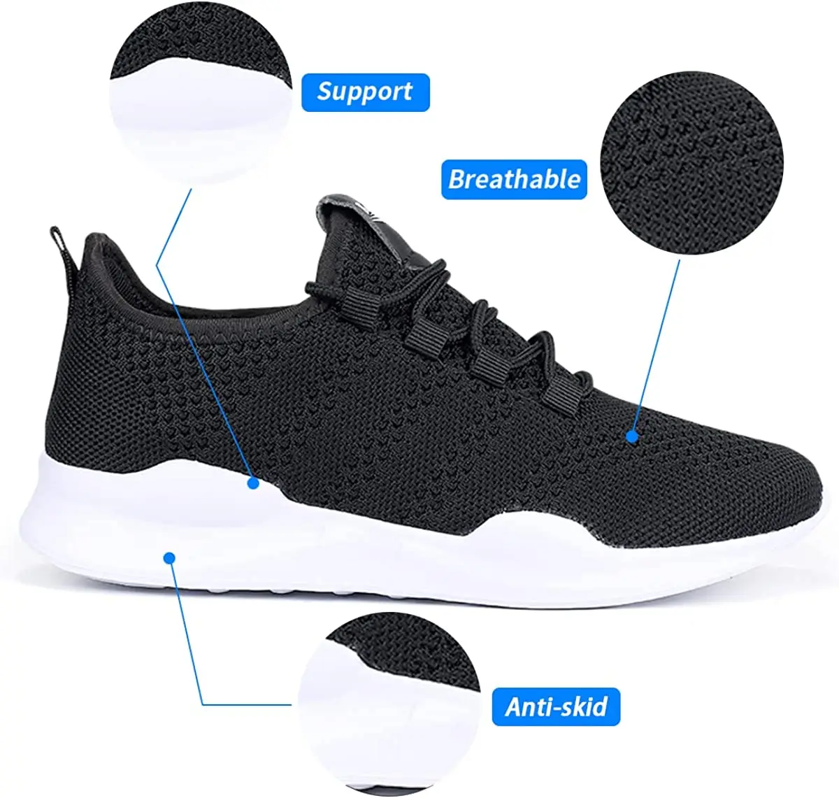 Damyuan Sport Running Men Shoes Air Mesh Breathable Men Sneakers Cushioning Casual Balck Shoes Lightweight Zapatillas De Deporte