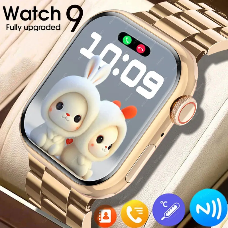 

New Amoled Smart Watch Iw9 Body Temperature Call NFC Ever-Bright Fitness Men's Series 8 Smart Watches Suitable For Android iOS.