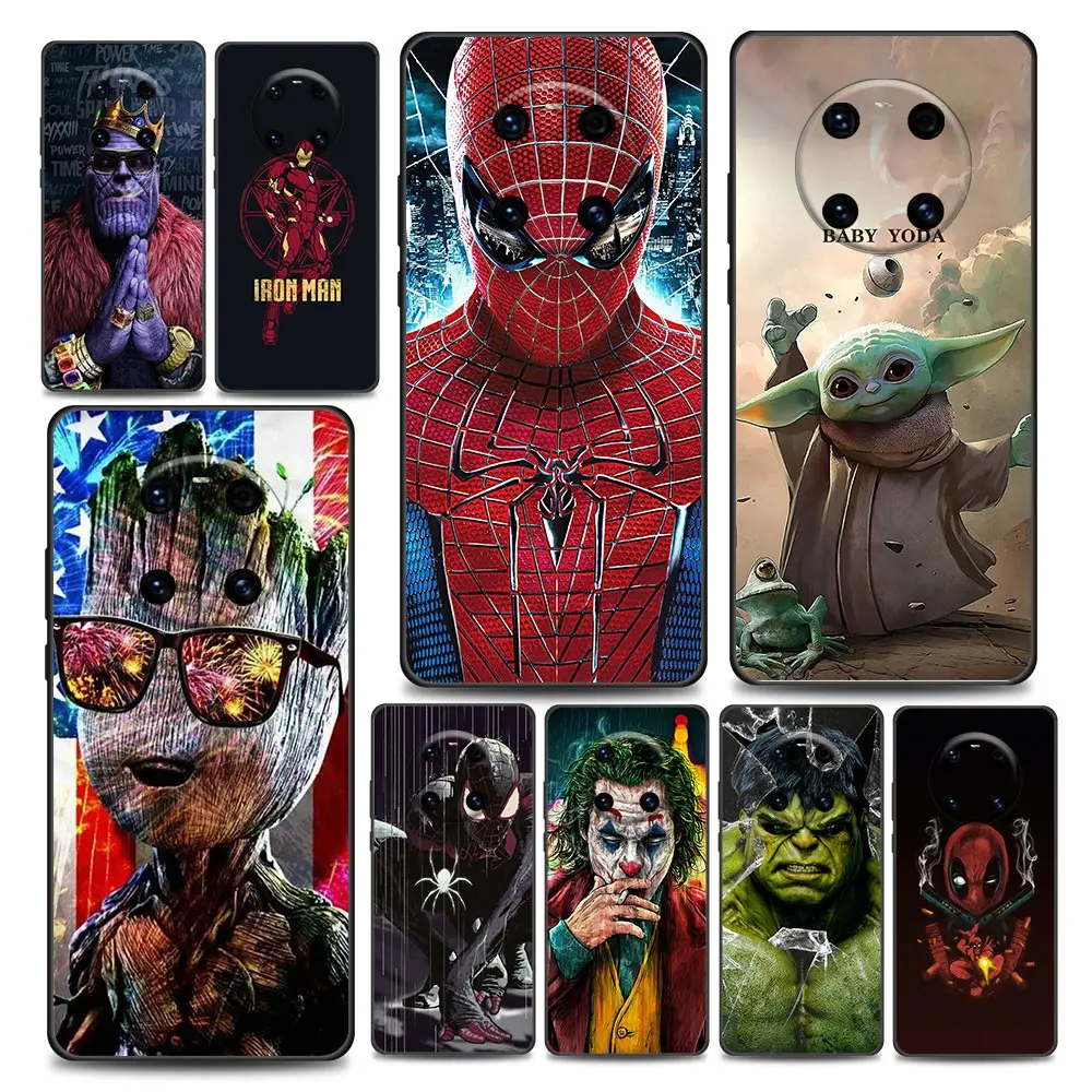 

Marvel Brand Character Iron Spider Man Phone Case for Huawei Y6 Y7 Y9 Y5p Y6p Y8s Y8p Y9a Y7a Mate 10 20 40 Pro RS Soft Silicone