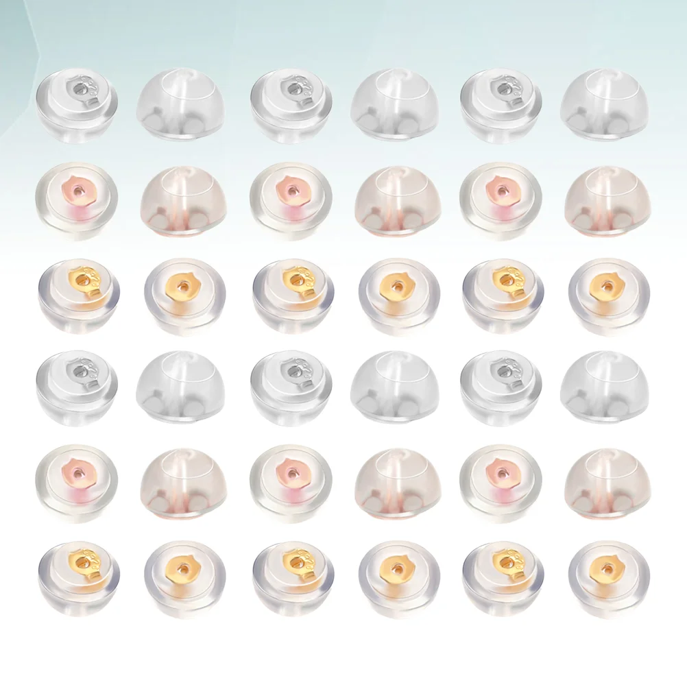 

Earring Backs Post Cushion Plug Stud Jewelry Rubber Pierced Replacements Clutches Ear Wrapper Accessory Safety Round Small