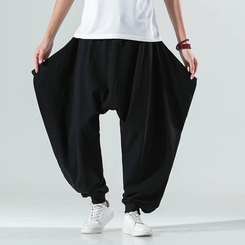 

Шаровары мужские хлопковые, свободные Джоггеры в японском стиле, брюки-багги с широкими штанинами