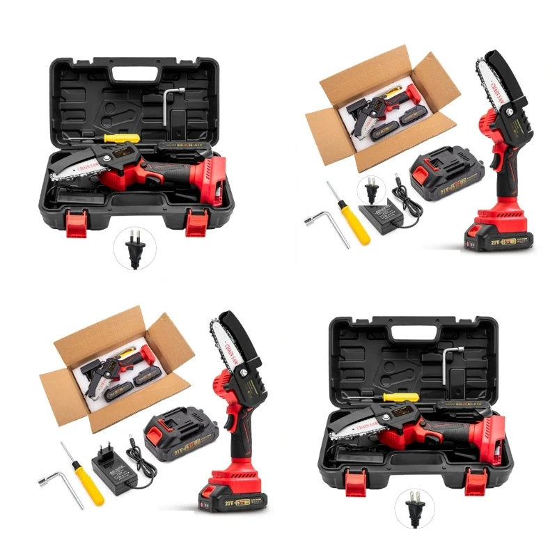 

21V Cordless Chainsaw 4 Inch Electric Chainsaw Powerful Wood Cutter