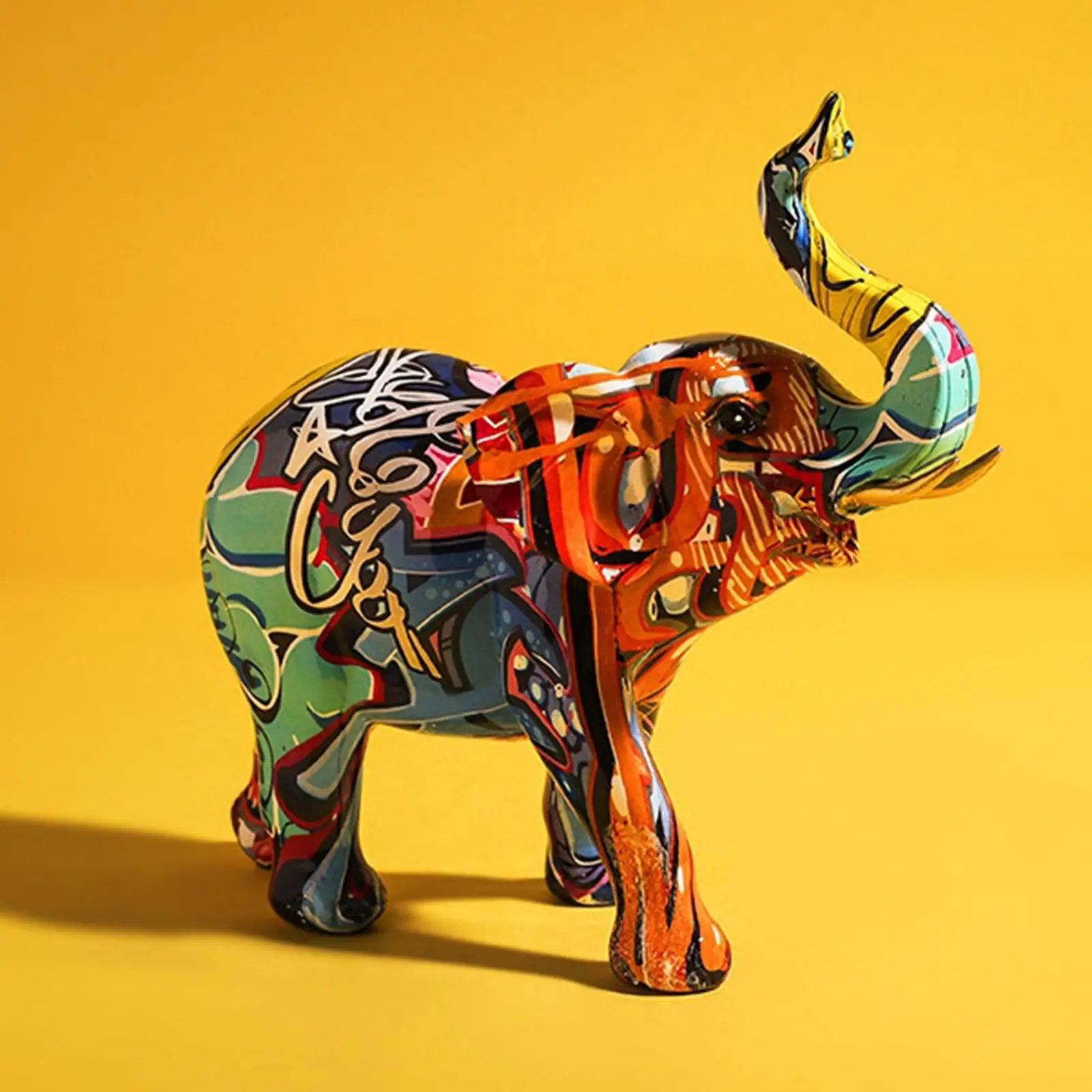 Красочная статуэтка слона из смолы художественная скульптура животных