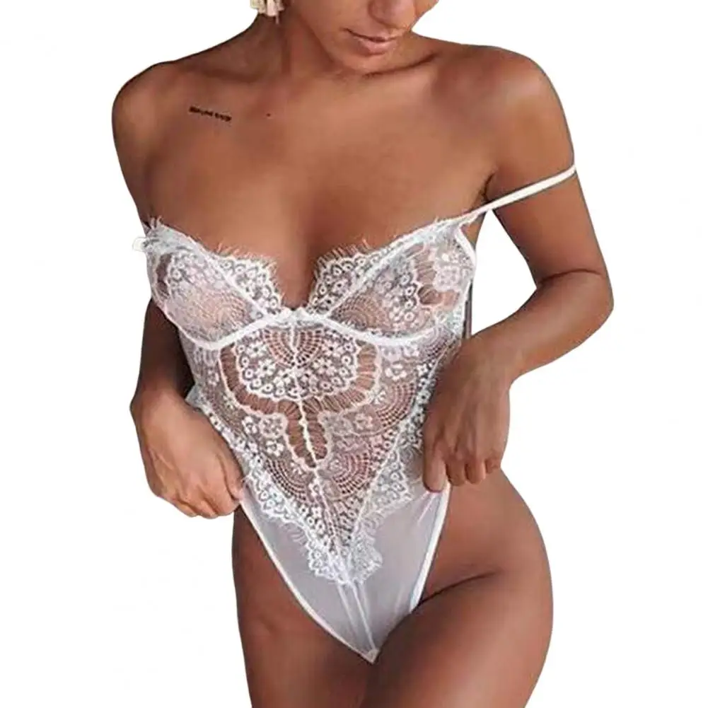 

Beautiful Crotch Bodysuit No Pads Jumpsuits Skinny Lace Crotch Underwear Nightwear Sexy Bodysuit Dress Up