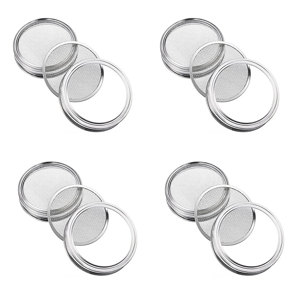 

4 шт. сетчатый фильтр для проращивания крышки, каменная банка, нескользящий фильтр для сада