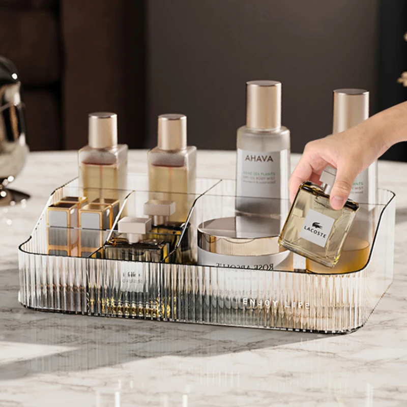 

Women Luxury Storage Box Transparent Compartment Bedroom Home Makeup Box Bathroom Cosmeticos Kosmetik Organizer Dresser Decor