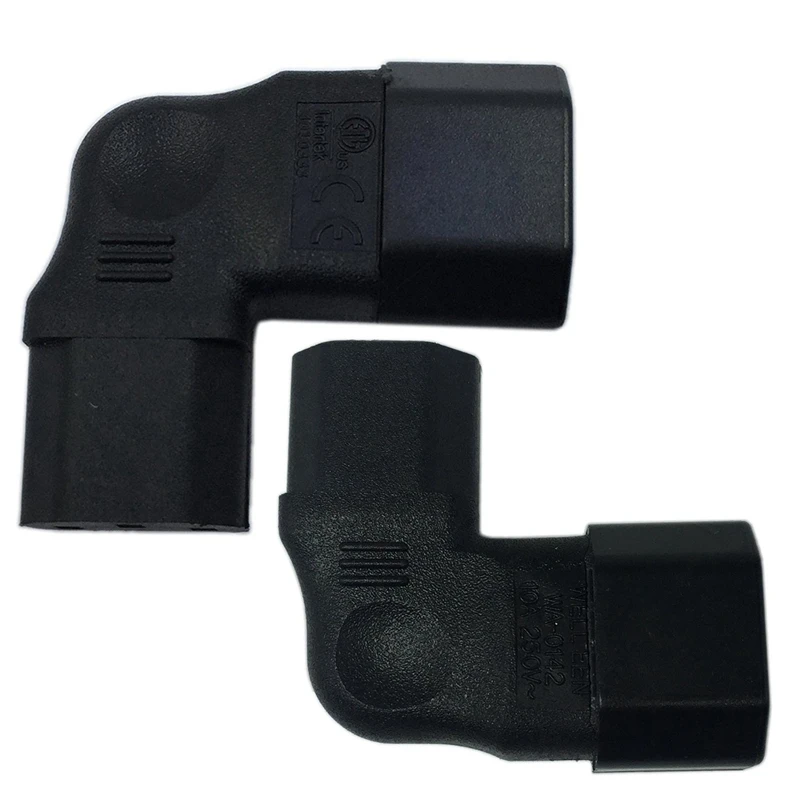 2 шт. правый/левый угол IEC 320 C14 3-контактный штекер к C13 женскому PDU PSU UPS адаптер