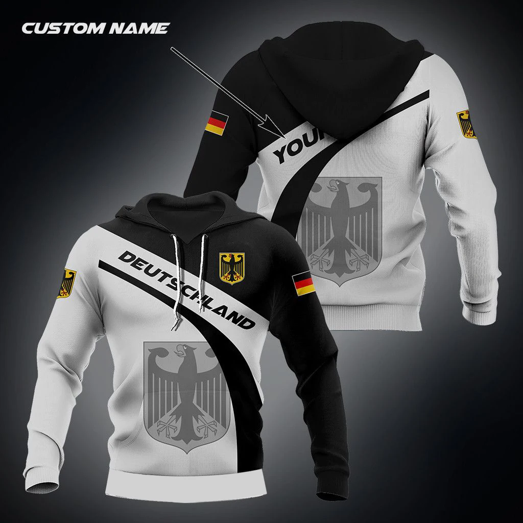 

German Camouflage 3D Printed Hoodie Free Custom Name Men Pullover Autumn Fashion Sweatshirt 3D German Flag Pattern Loose Tops