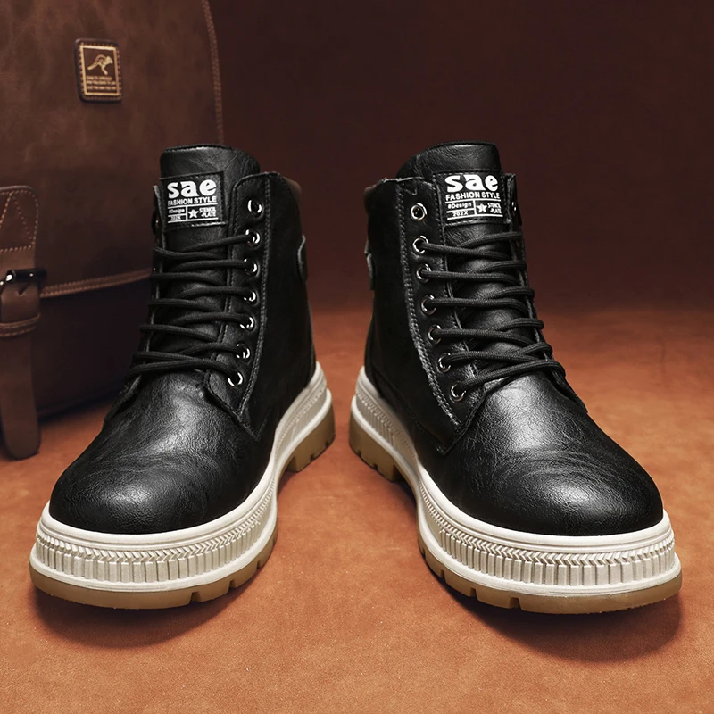 

Уличные мотоциклетные байкерские ботильоны, рекомендуемые удобные износостойкие водонепроницаемые высокие ботинки в британском стиле на весну и осень