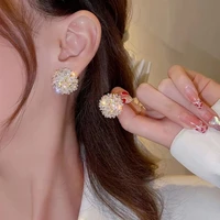 design advanced temperament light luxury flower diamond earrings for women korean fashion earring birthday party jewelry gifts