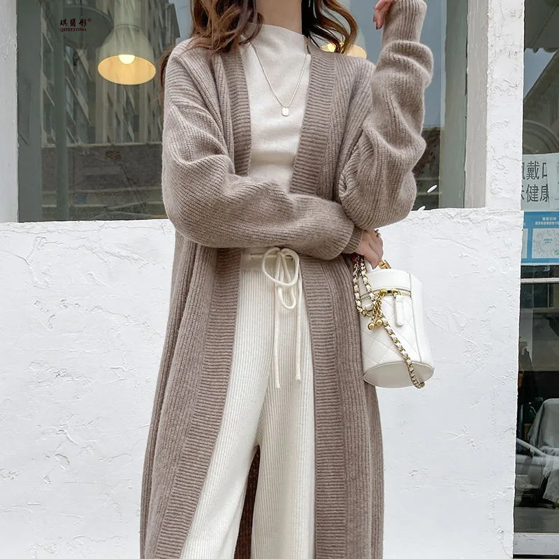 

Knitted Cardigan Women 2023 Spring Patchwork Spring Autumn Winter Jumpers Long Outerwear Maxi Y2k Sweater Coat Soft Jacket