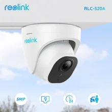 Reolink RLC-520A - Cámara de seguridad PoE 5MP inteligente para exteriores con visión nocturna infrarroja cámara domo caracterizada por la detección de personas/ vehículos