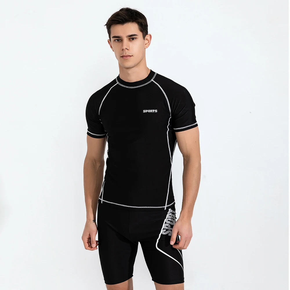 New Men's Quick Dry Short Sleeve Rash Guard Swimsuit Tops Swimming Suit UPF 50+ Beach Rash Guard Diving Surfing Shirt For 2023