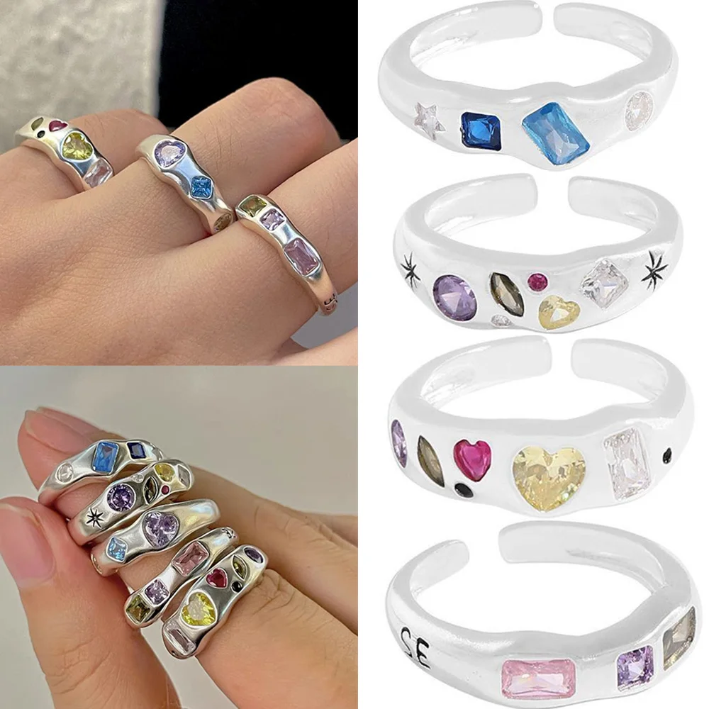 

Модные парные кольца в стиле панк с любовным сердцем для женщин и мужчин, обручальные кольца с цирконом для влюбленных, подарки для подруги, знакомства, ювелирные изделия