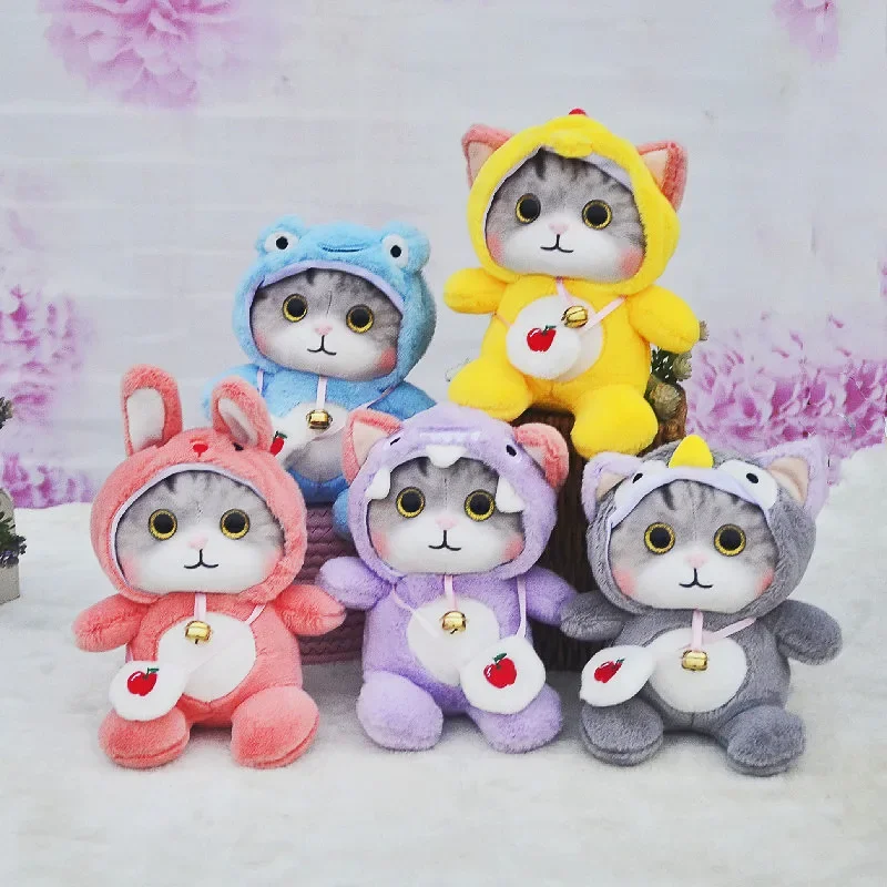 

Anime Transform Into Shark Cat Sanrio Plush Toy Bell Cat Doll Room Car Decoration Ornaments Children's Halloween Gift
